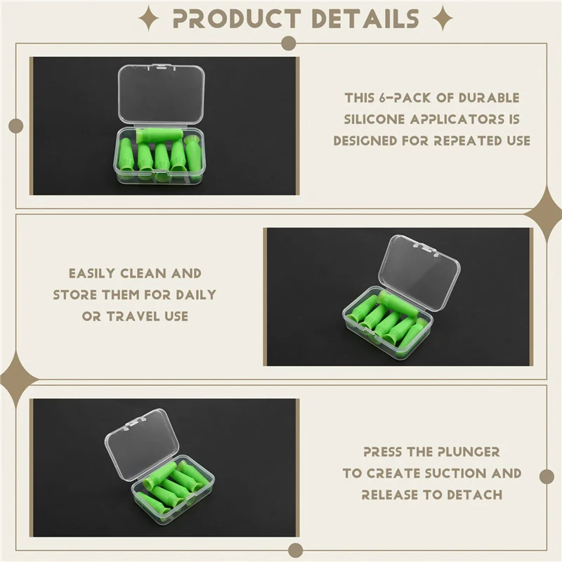 

A38Q-Scleral Lens Remover And Inserter Pack Of 6 Ventless Contacts Removal Tool For Hard Contact Lenses & Prosthetic Eyes