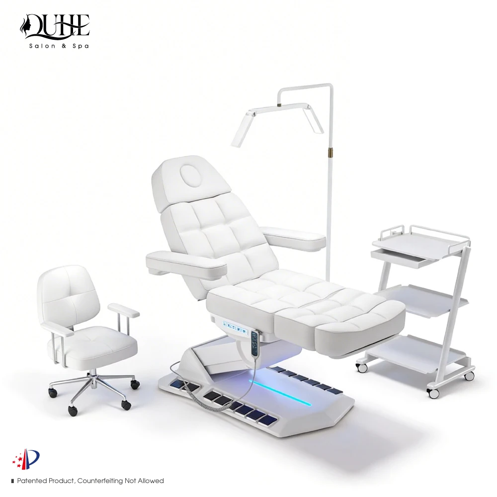 Wholesale Facial Bed Electric Beauty Bed Beauty Chair Pu Leather Massage Table and Bed Foot Control with Led