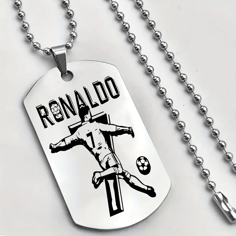 قلادة CR7 من الفولاذ المقاوم للصدأ - قلادة بنمط رياضي، تصميم مقاس 7، هدية مثالية لمحبي كرة القدم #1