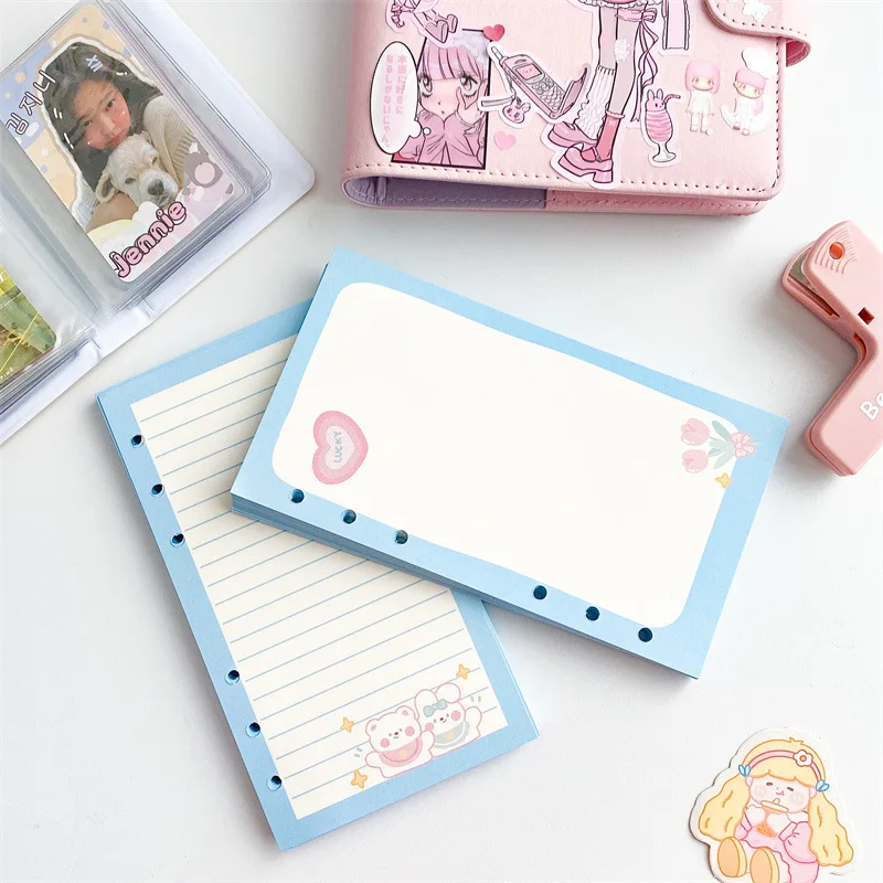 A6 Cute Binder Rabbit Week Plan Todo Paper Refill Accessories 120gsm Loose-leaf Notebook Journal Diary Paper School Stationery