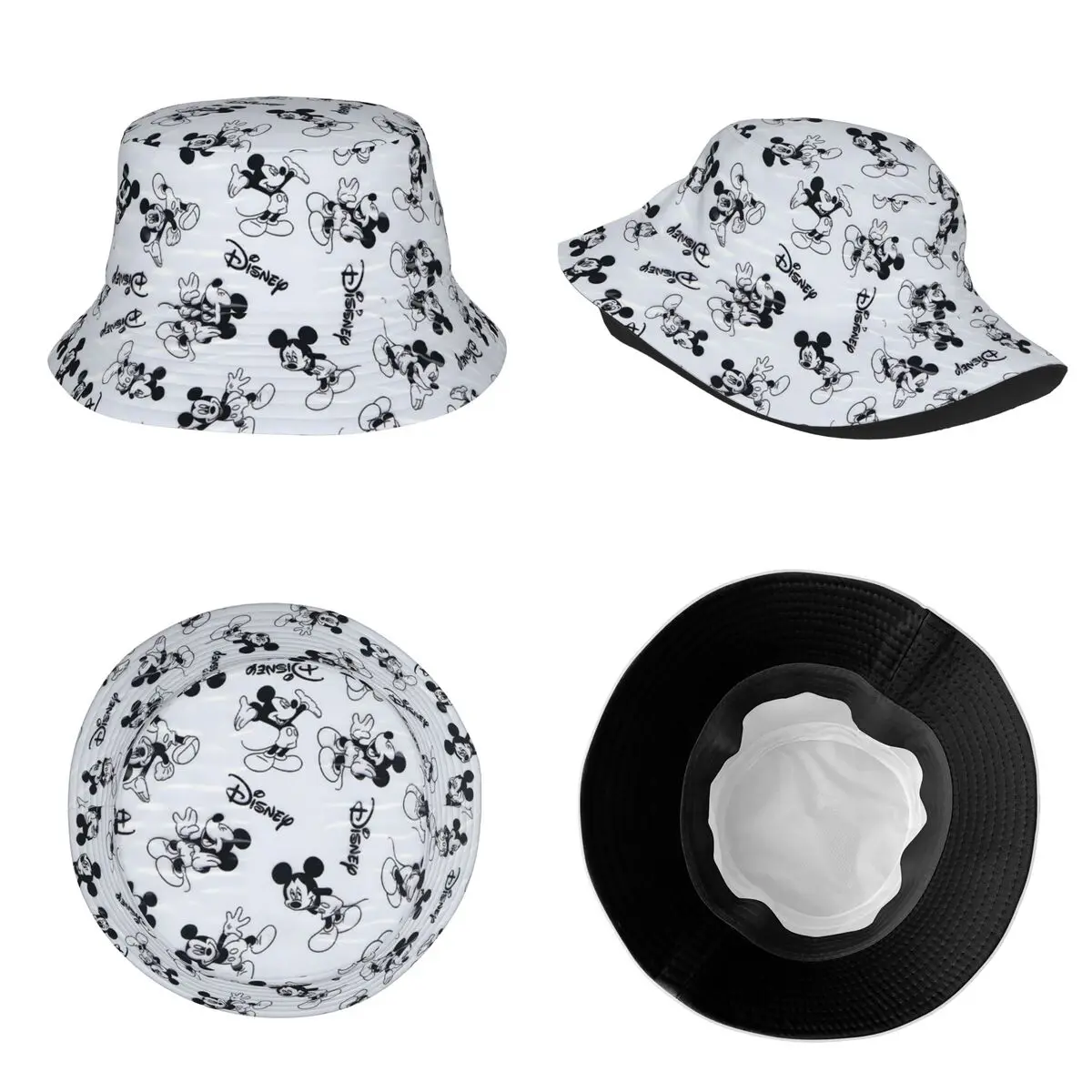 Unique Mickey Cartoon Pattern Bucket Hats Woman Lightweight Outdoor Sport Fishing Hat Spring Picnic Headwear Boonie Hat