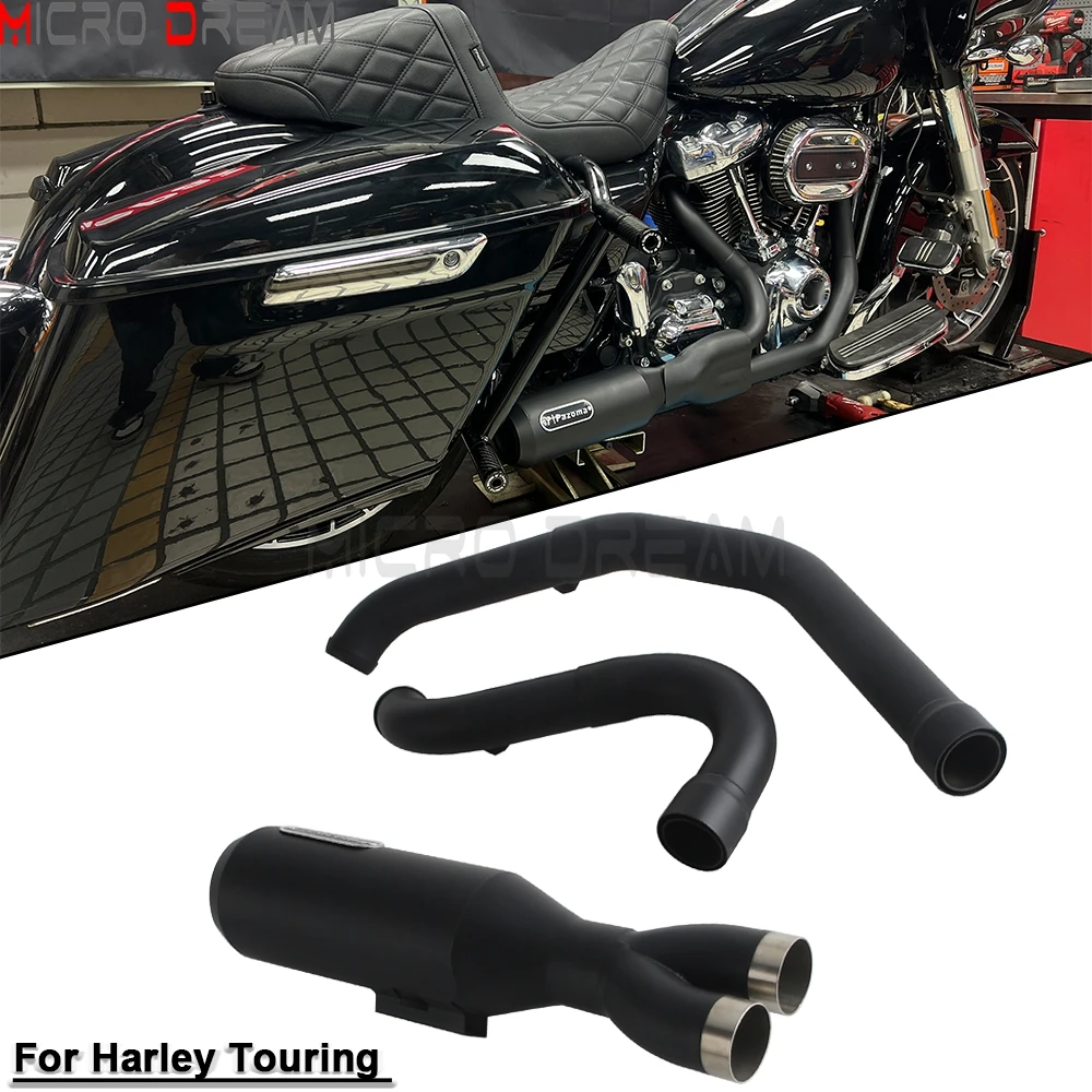 For Harley Touring Road King 2017-2025 Special FLHRXS 2017-2022 EFI FLHR Motorcycle 2-Into-1 Exhaust Pipe System Exhause Muffler