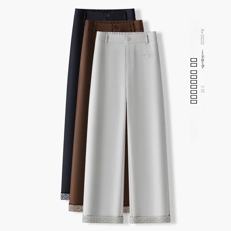 

Женские повседневные брюки свободного кроя с широкими штанинами, прямые, с высокой талией, на молнии, из полиэстера, устойчивые к деформации