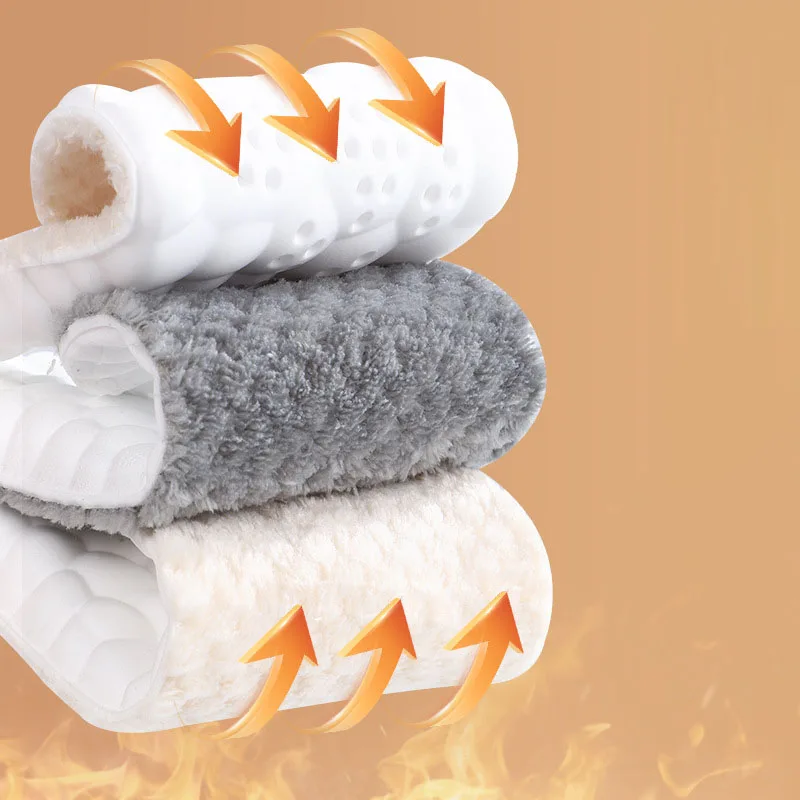 1 Pair Winter Plush Thermal Insoles for Shoes Women Men Thicken Thermal Shoe Pads Self-heating Warm Sports Orthopedic Inserts