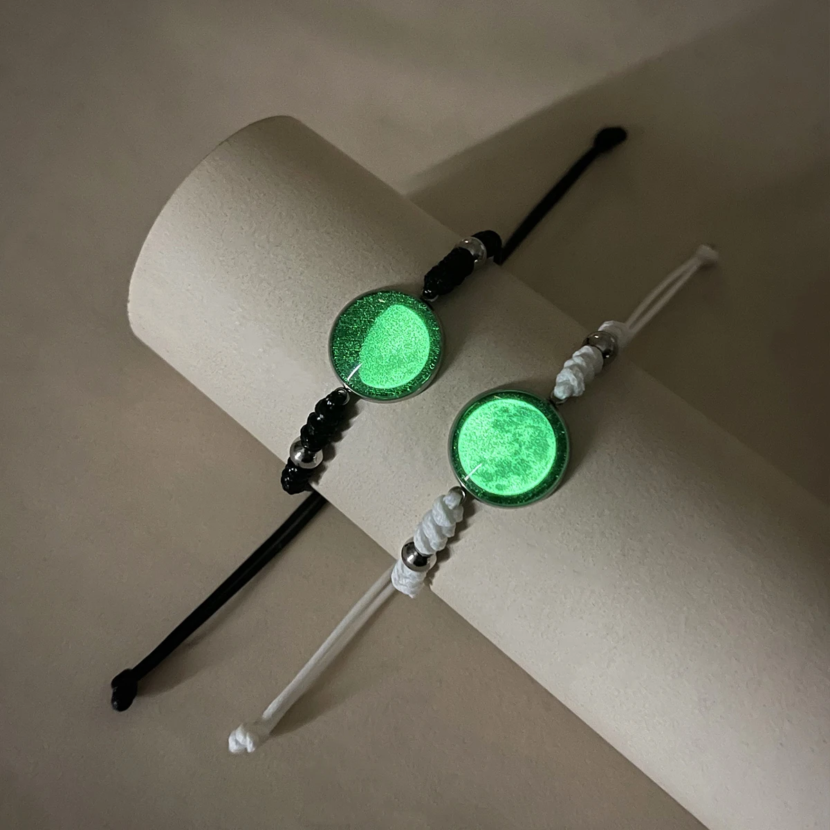 سوار زوجين بمساحة مضيئة 2 أساور أنيقة منسوجة يدويًا #6