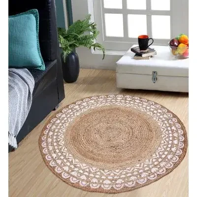 Christmas Train Town Spiral 3D Round Carpet Snow Village Tracks Hallway Decor