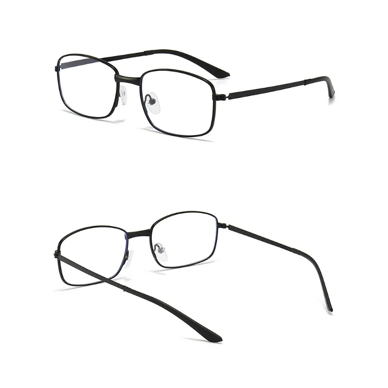 Gafas de presbicia antiazul para hombres, lentes de resina ultraligeras con marco de Metal negro/dorado, gafas de presbicia antifatiga, gafas de lectura