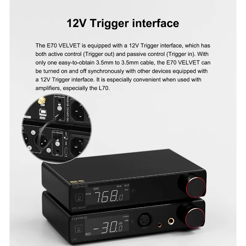 Decodificatore audio DAC E70 Velvet AK4499EX - Bluetooth5.1 LDAC Hires XU316 32 bit/768 kHz DSD512 Ingresso BT/USB/Coax/Opt RCA/XLR