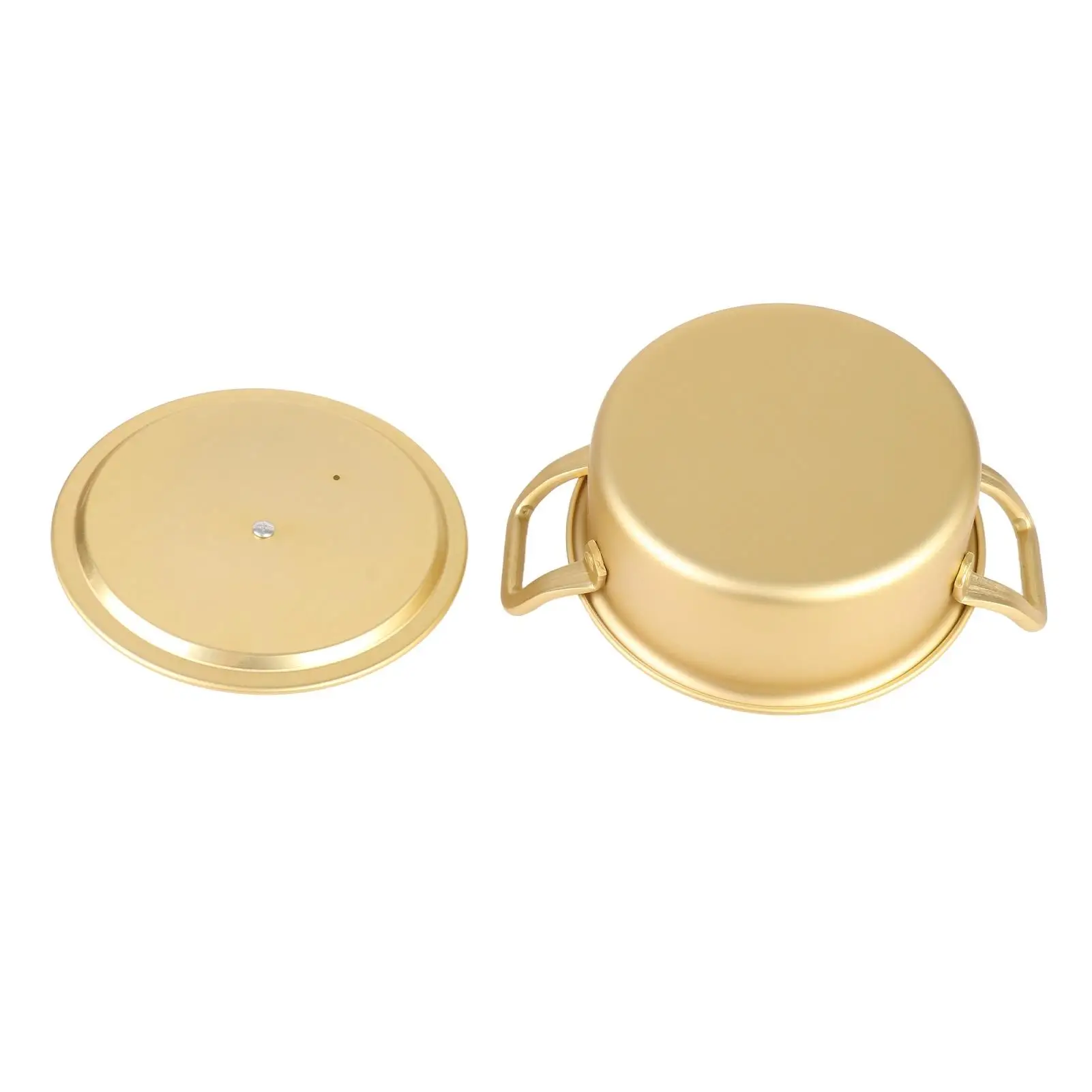 Multipurpose Yellow Aluminum Stockpot for Korean Noodles Soup Cooking Pot Durable Lightweight Kitchen Essential 30cm