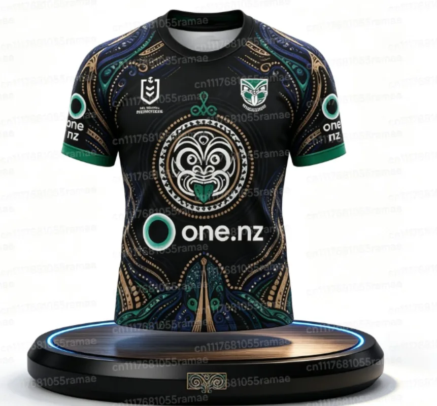 Family Matching Warriors Maori Tribal Metallic Print Rugby Jersey Oversized Solid Black Full Koru Pattern Number 1