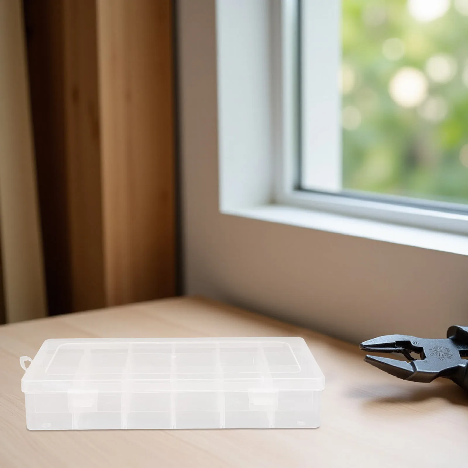 

6Pcs Plastic Organizer Box Transparent Removable Dividers Adjustable Compartments for Small Parts Jewelry Beads Electronic