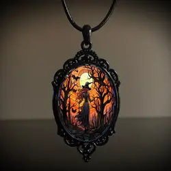 2024 Vintage Gothic Halloween Pendant Necklace Jewelry Gift Manufacturer Wholesale Direct Sales