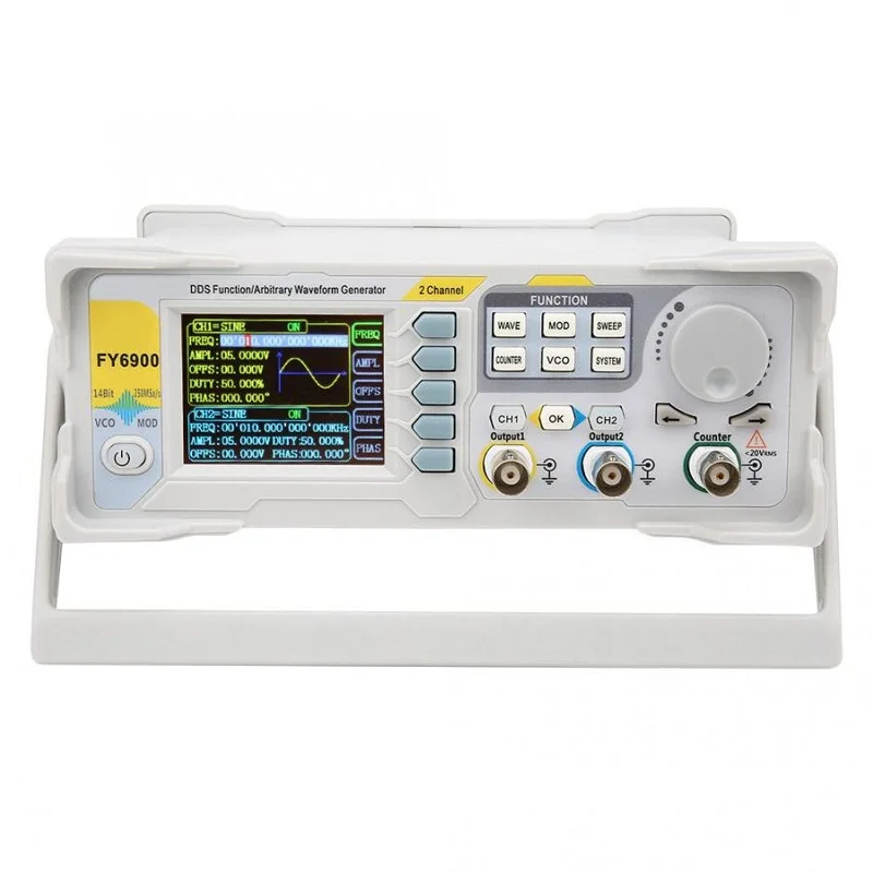 Imagem -04 - Função Gerador Digital Signal Medidor Waveform Arbitrária Tft Dual Channel Fonte de Contagem de Freqüência am fm Fy6900 100 Mhz