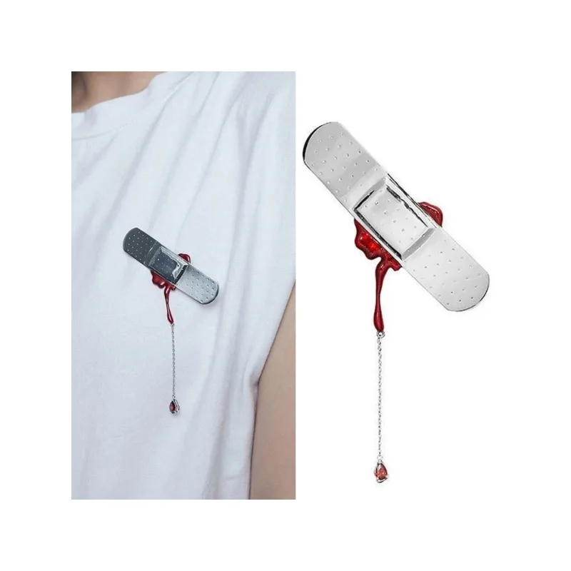 

Уникальная брошь в форме сердца для кровотечения, креативная пластырь в стиле хип-хоп, свитер, булавки для пальто, металлические броши, бижутерия для костюмированной вечеринки, аксессуары