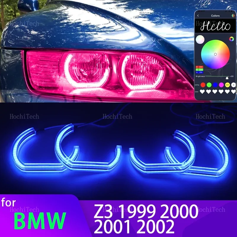 

APP control RGB Multicolor DTM Crystal Led Angel Eyes Ring Daytime Running light Retrofit for BMW Z3 1999 2000 2001 2002