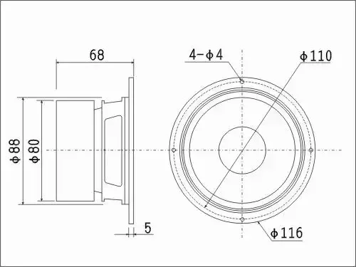 Originale Kasun QA-4101F/BO-4509F 4 \'\'HiFi FAI DA TE Home Audio Mid-range Unità di Driver Dell\'altoparlante PP Cono Magnetismo Schermato 8ohm 80W