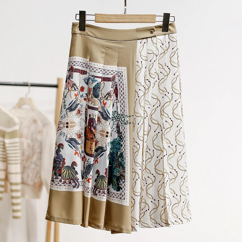 

Юбка XKing Graffiti с цветочным принтом, свободного кроя, больших размеров, средней длины, А-силуэт, в уличном стиле, с высокой талией, женская модная коллекция Весна