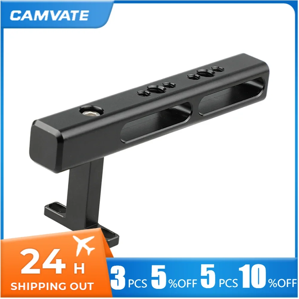 

CAMVATE Universal Camera Top Handle With 1/4"-20 & 3/8"-16 Mounting Holes For DSLR Camera Cage Rig Photography Accessories NEW