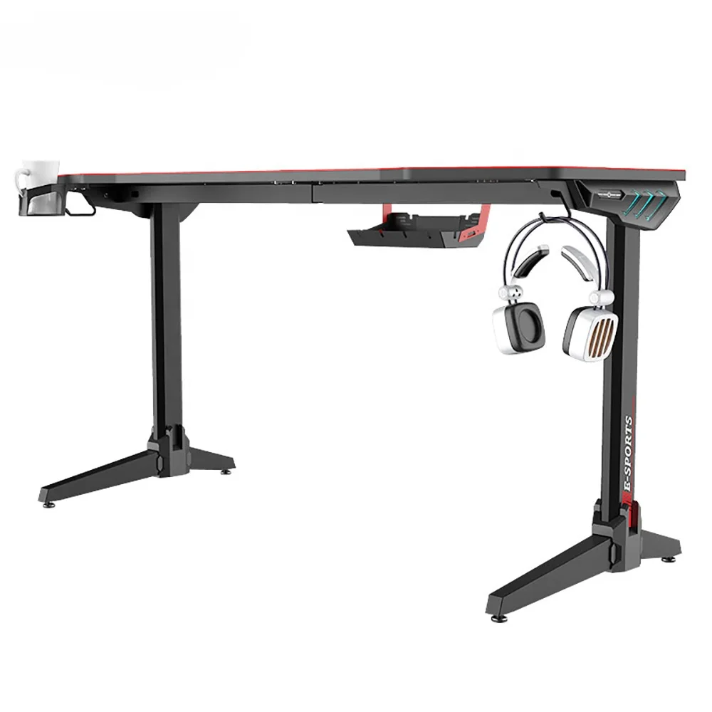 Cheap Price Rgb Light With Cable Management Gaming Carbon Table Desk