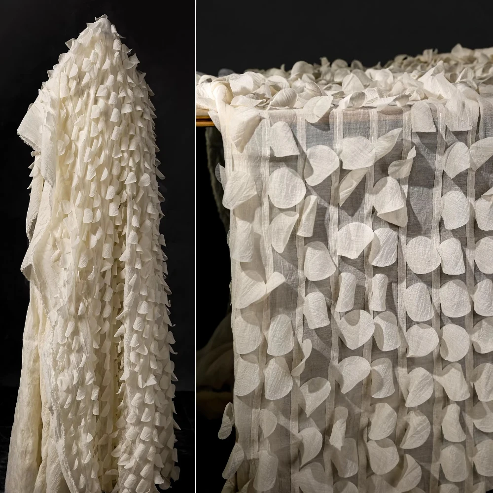 

Ткань сетчатая с объемной 3D вышивкой для платьев, юбок, одежды, рукоделия, продается на метры, материал для шитья