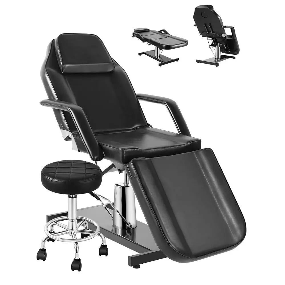 

Adjustable Multi-pose 3-Section Spa Bed and 360 Swivel Hydraulic Tattoo Chair for Estheticians