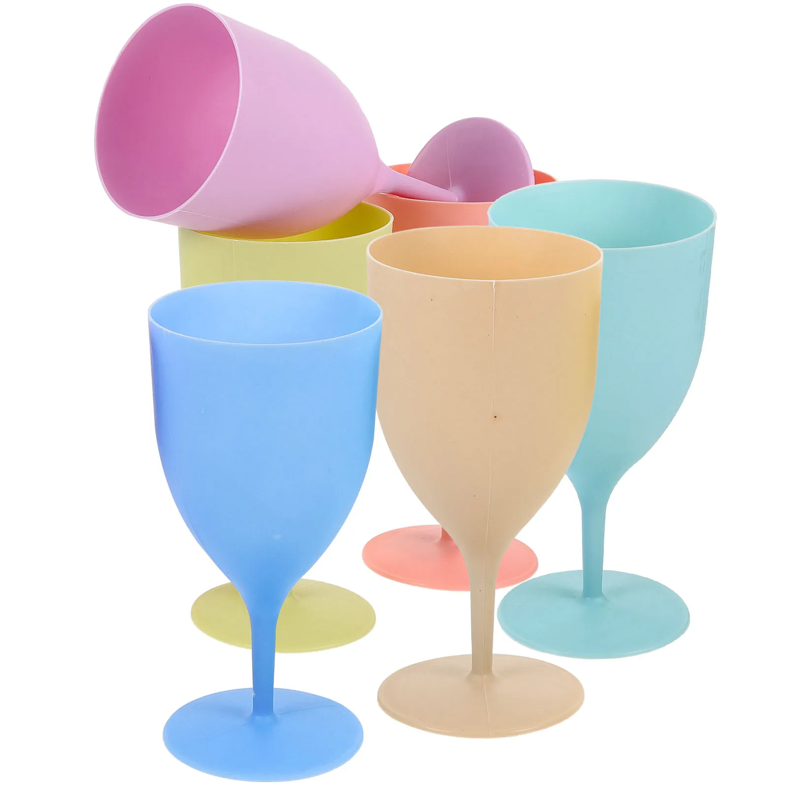 

6 Pcs Macaron Drink Cups 380ml Colored Glass Goblets Party Juice Glasses Flutes Glass Household