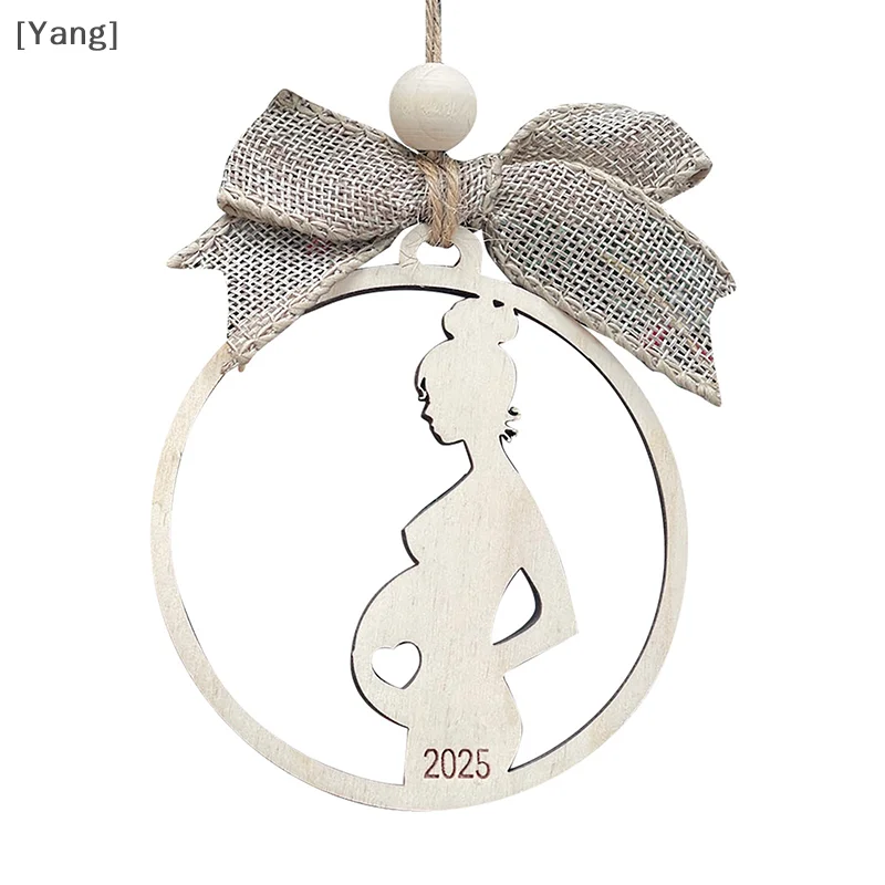 Wooden Pregnancy Ornament Pregnant Woman Ornament With Heart In Belly For Mother-to-Be,Mother's Day Gift,Baby’s First Keepsake