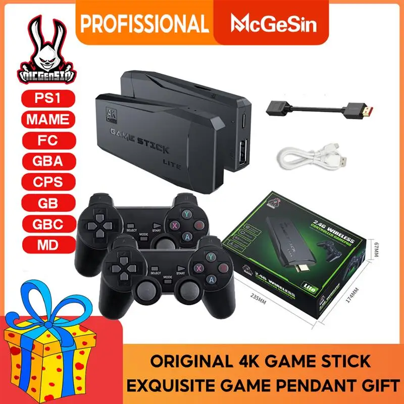 

Top Portable 4K TV Video Game Console 2.4G Wireless Controller Family Games With Gamepad Built in 10000 Classic Games