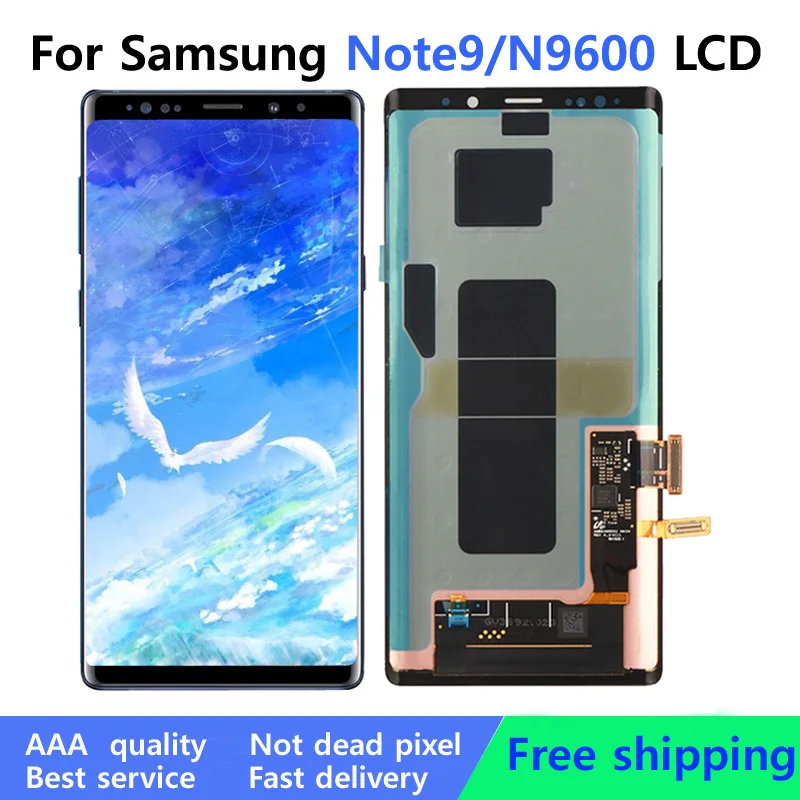 LCD Touch Screen Digitizer with Frame Assembly Replacement Parts, Tested Display for SAMSUNG Galaxy Note 9 LCD Display