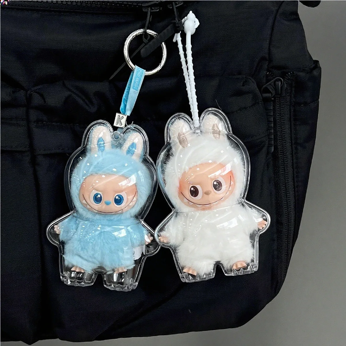 [No Doll]Transparent Protective Case for Labubu 4.0 FOR LOVE Series Plush Doll Dust Cover Storage Box Doll Accessories