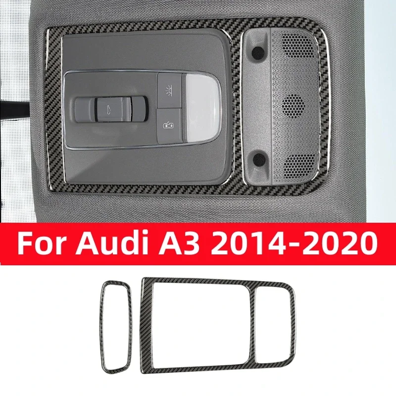 

Для Audi A3 8V 2013-2019 автомобильные аксессуары салон автомобиля из углеродного волокна передние и задние лампы для чтения модификация декоративная рамка