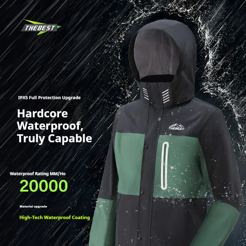 Adult Full Body Motorcycle Raincoat Split Riding Suit Winter Rainstorm Protection for Male Bikers Take-Away Style