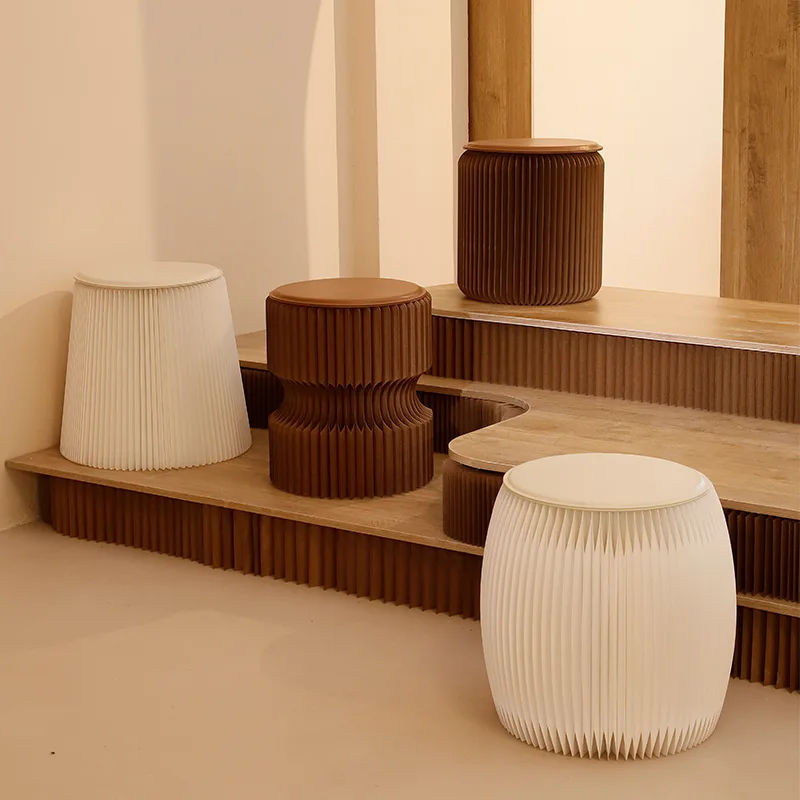 Creative shoe changing household bench, foldable children's small bench, foot pad portable