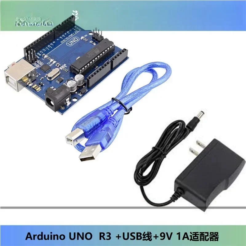 UNO R3 ATMEGA328P 16U2 + USB Cable + 9V 1A Adapter