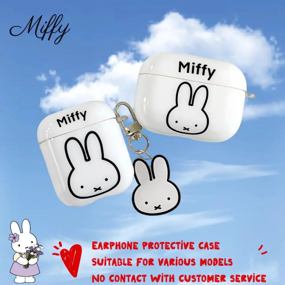 

New Miffy Airpods Protective Case Bluetooth Earphones Anti Drop and Scratch Silicone Soft Case Kawaii Cartoon Decoration