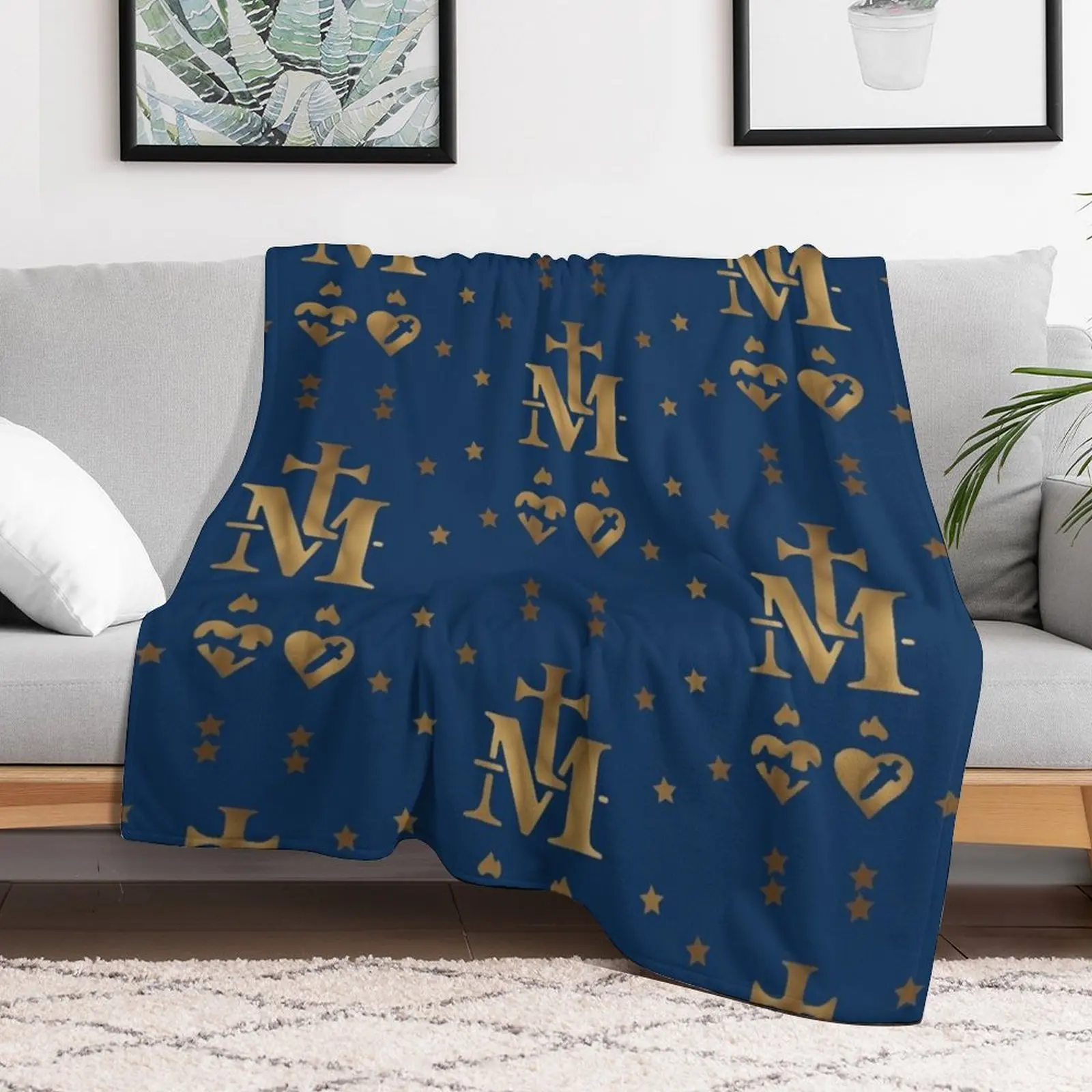 Miraculous Medal (M??daille miraculeuse) Medal of Our Lady of Grace Throw Blanket sofa bed Bed linens Blankets