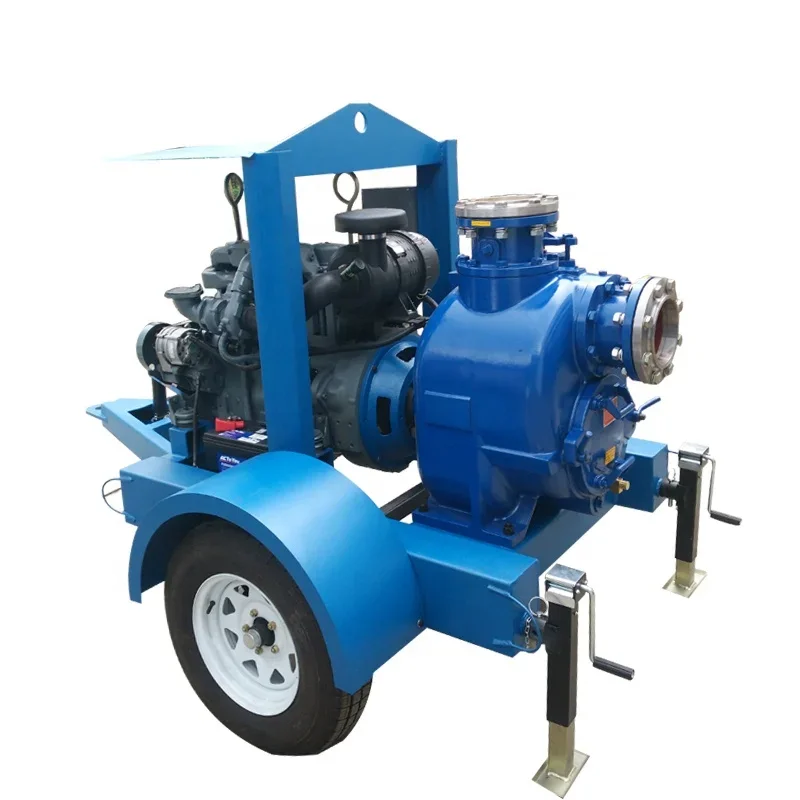 30Kw 45kw 60kw mobile agricultural irrigation diesel engine water pump self-priming centrifugal pump