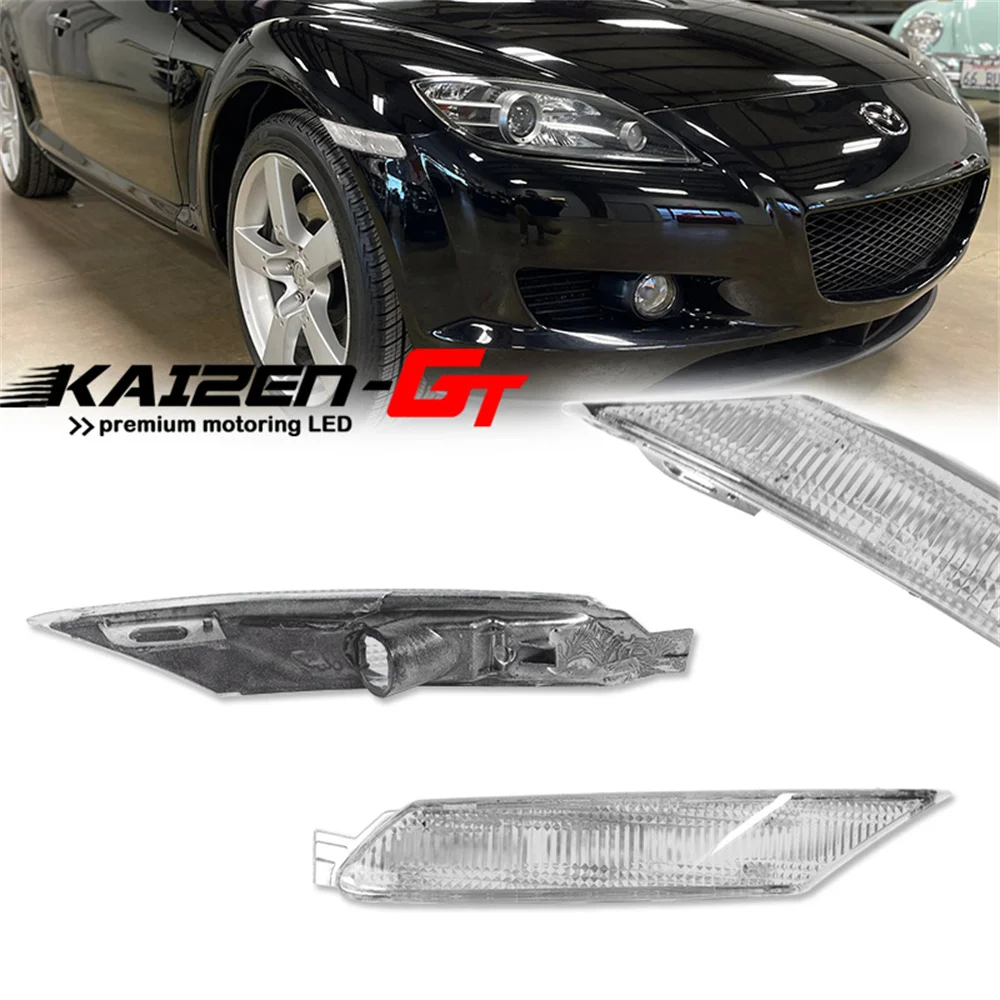 Front Bumper Side Marker Indicator Light Housing Shells For Mazda RX-8 2004-2008 Turn Signal Light Parking Light Car Accessories