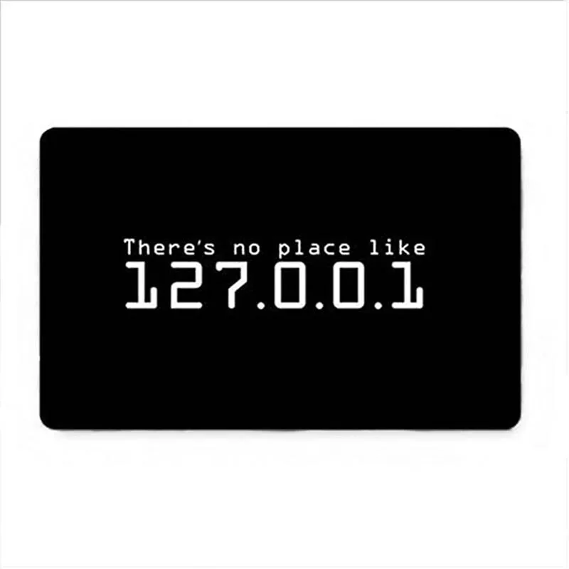 Vintage Entrance Doormat No Place Like 127.0.0.1 Non-Slip Creative Barrier Home Decorative Door Mat Inside Outside Living Room D