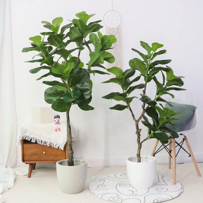 

2.2m Artificial Plants for Decoration Big Leaved Banyan Tree Home Room Decor Green Potted Plants Indoor Living Room Display