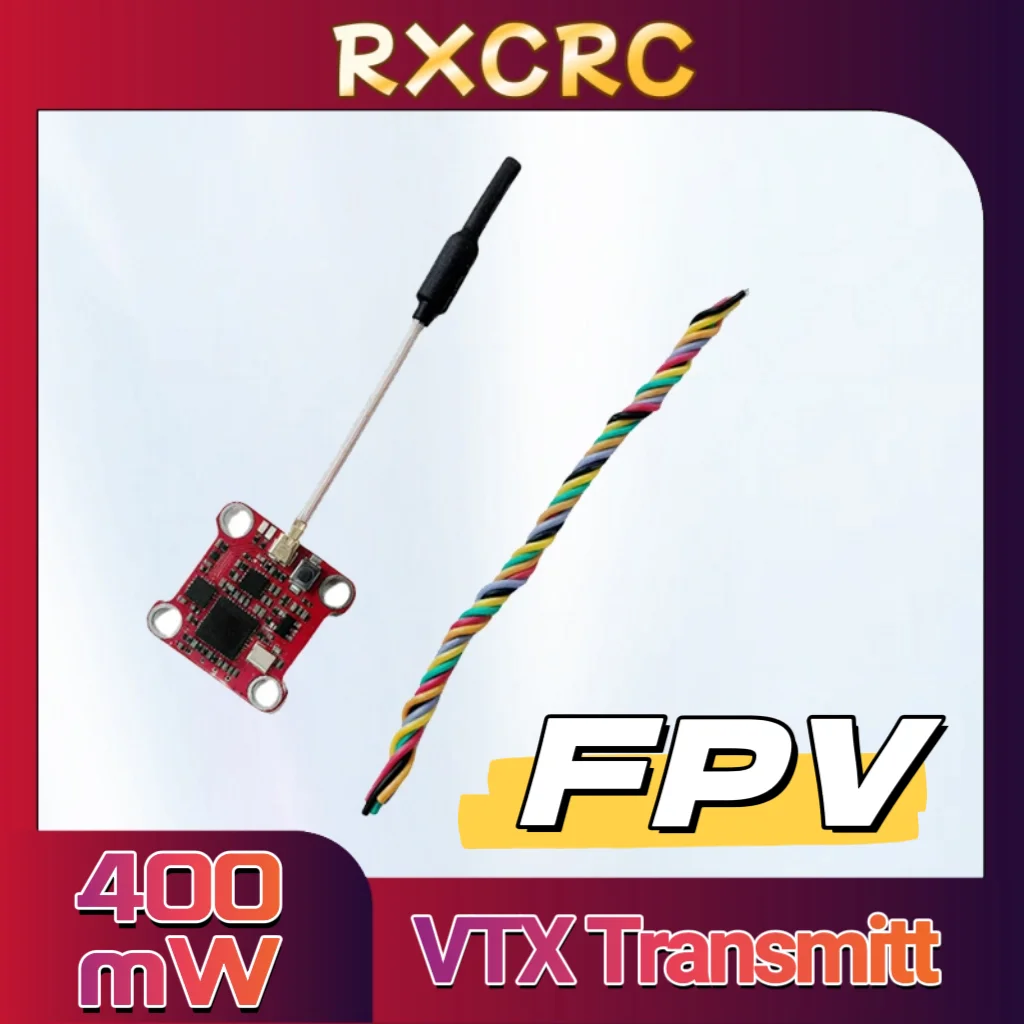 

RXCRC 5.8G 48CH 007 400mW MINI VTX Transmitter Power Adjustable Anlog Video CVBS Signal Transmission For RC FPV Racing Drone.