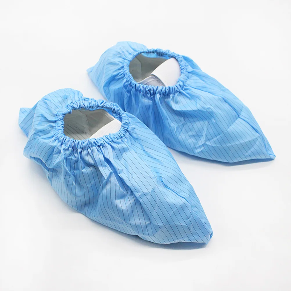 4 Pcs Anti Static Shoe Cover Thick Reusable Non Slip Lab Workshop Beauty Salon Dustproof Foot Cover Static Free Protective Shoes
