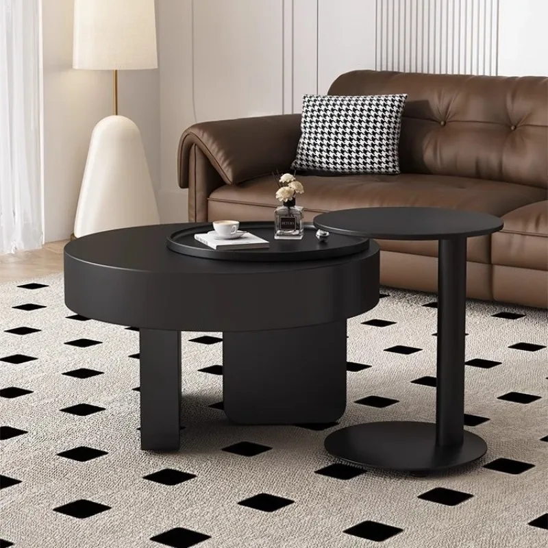 

Household creative round mobile small tea table