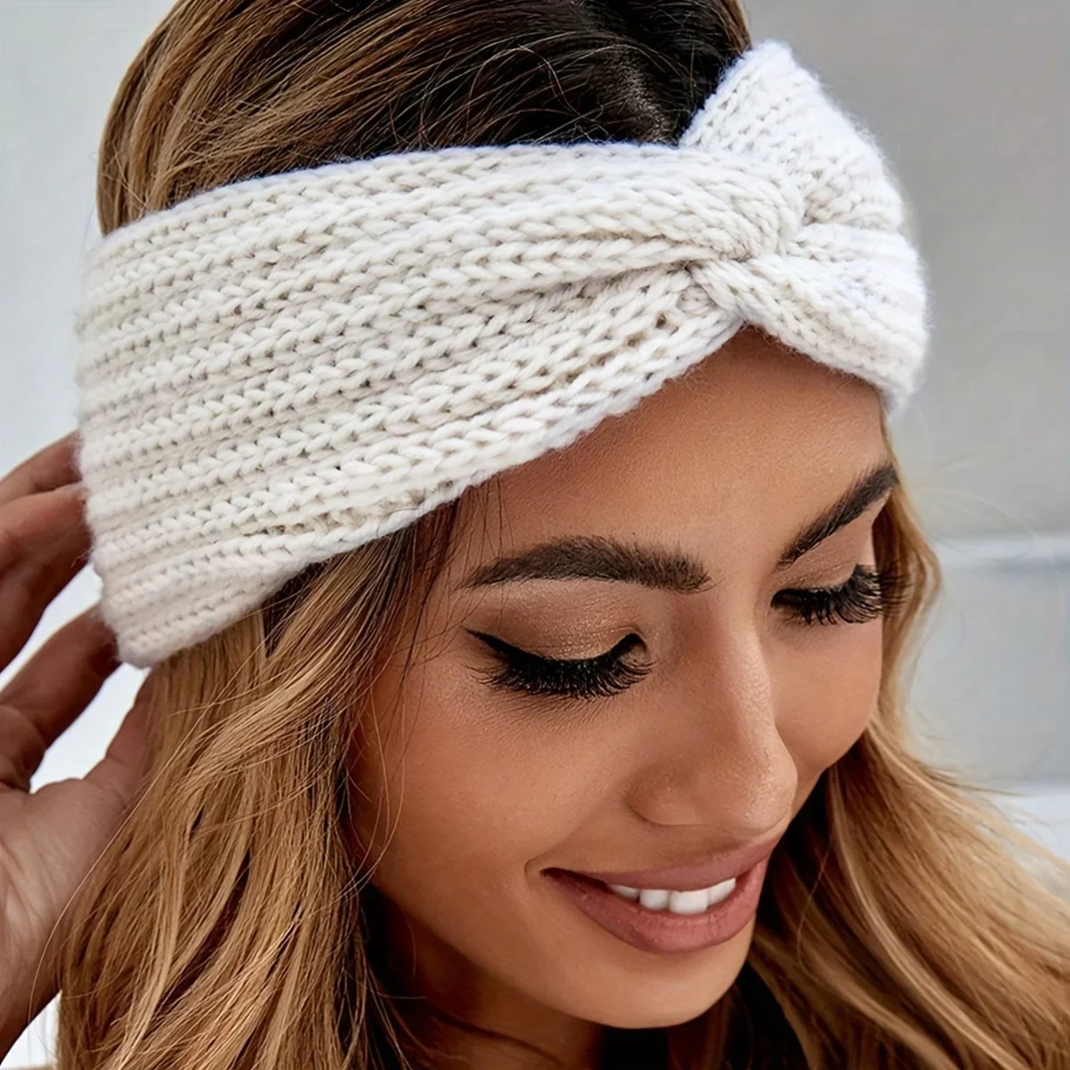 

1 Women'S Fashion Headband Made Of Elastic Fiber, Keeps Warm For Daily Wear, Simple Solid Color Bow Design, Ideal Holiday Gift