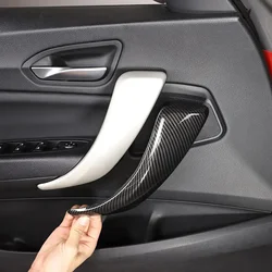 For BMW 1 2 Series F20 F21 F22 F23 2012-2018 ABS Carbon Fiber Car Inner Door Armrest Handle Trim Cover Interior Car Accessories