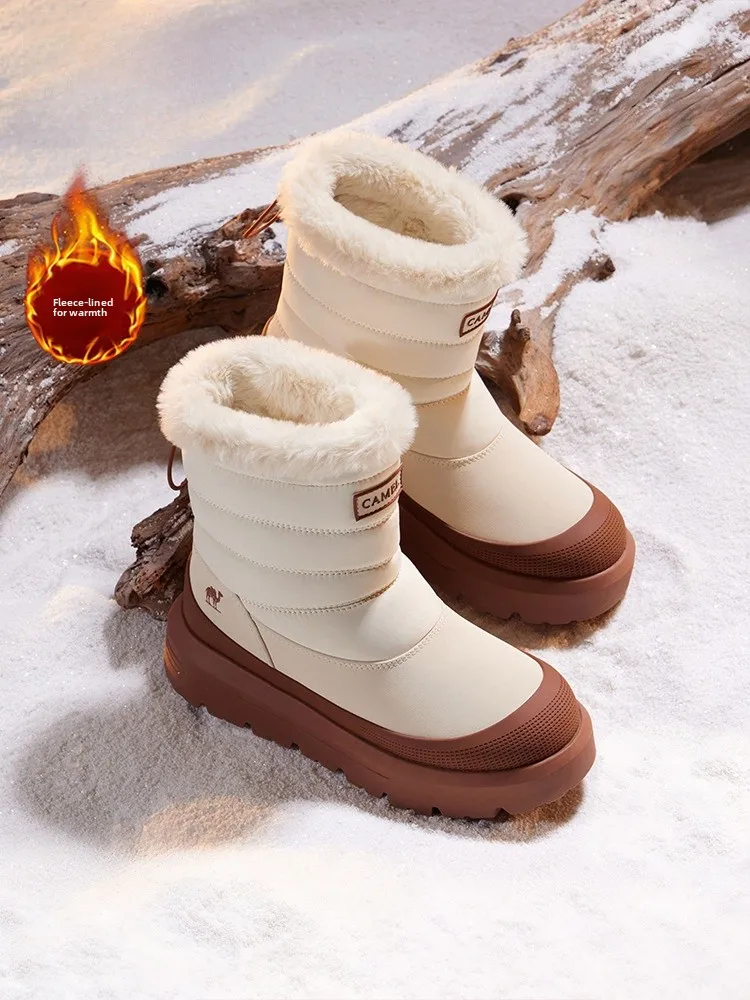 

Women's Winter Snow Boots Waterproof Anti-slip Fce Lined Outdoor Casual oes Camel Brand Warm Cotton oes for Traveling ...