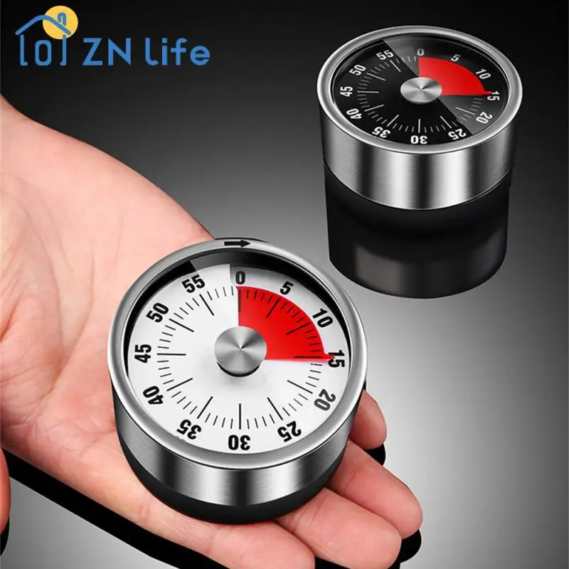 Stainless Steel Timer Durable Eye-catching Dial Stainless Steel Wholesale Kitchen Tools Clock Timer Magnetic Backing Timer White