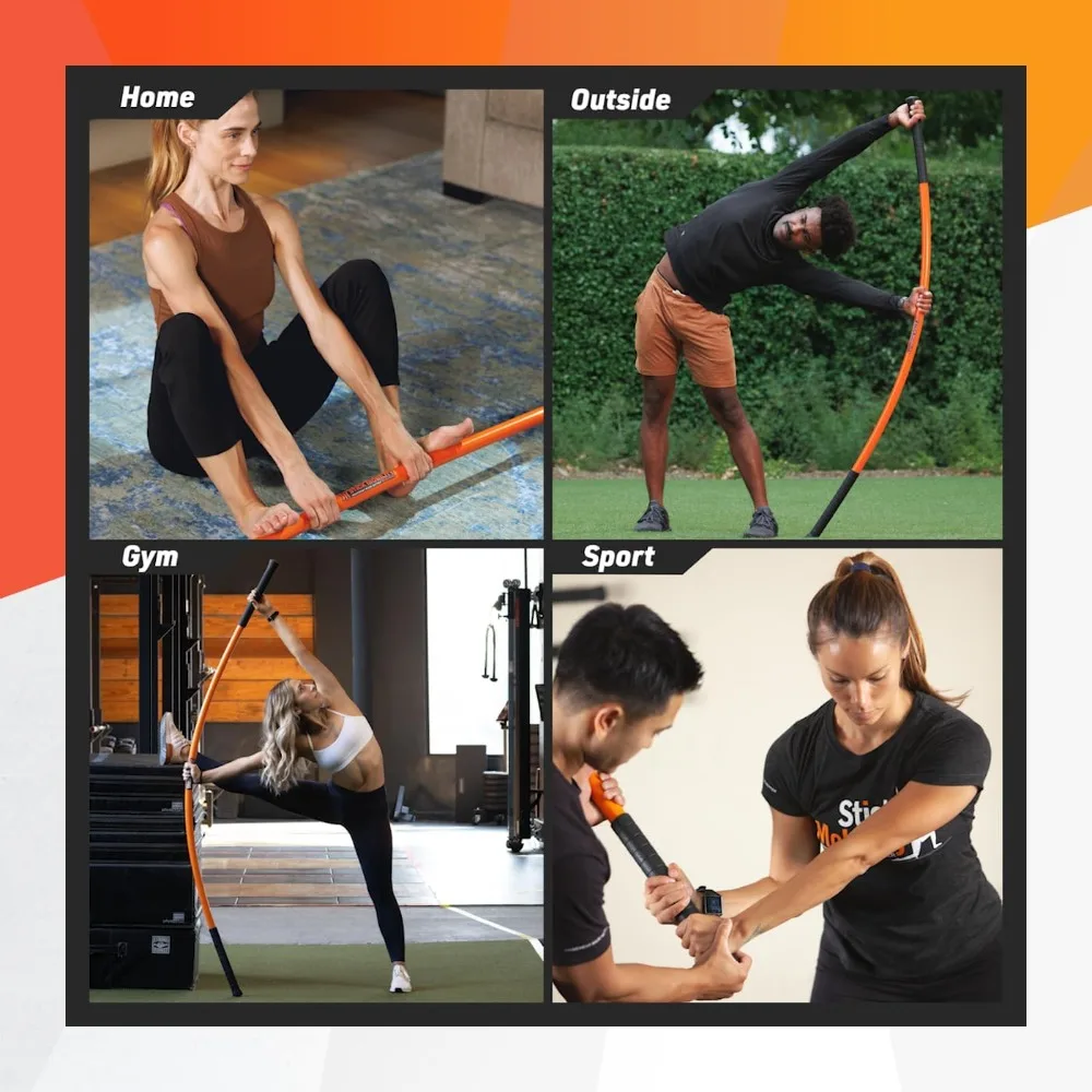 3 in 1 Mobility Training Stick for Active Stretching Flexibility Strength Exercise Gym Yoga Golf Running Pickleball Fitness