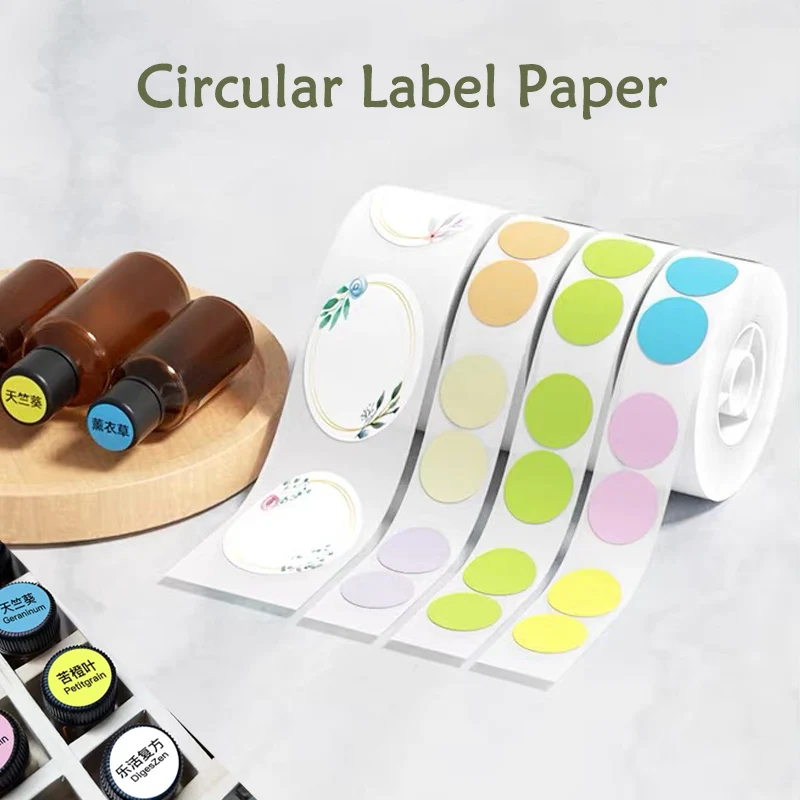 Dia13mm Circular Cosmetic Sticker Beauty Price Tag Waterproof Round Sticky Note Storage Label Paper for D11/D101/D110/H1/H1S