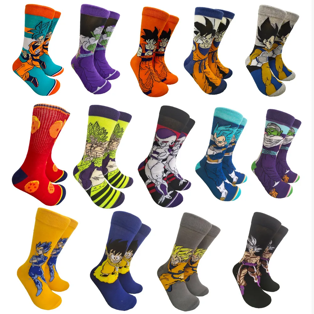 New Anime Fashion Men's Socks Dragon Ball Couples cosplay Sock Personality Hip Hop Harajuku Funny Sock image 3